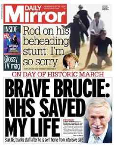 Daily Mirror: British daily tabloid newspaper owned by Reach plc.