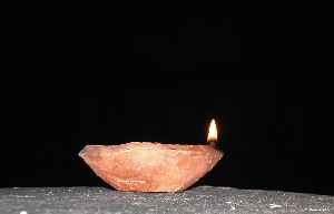 Diya (lamp): Oil or ghee based candle from South Asia