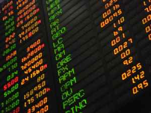 Stock market: Public entity for the trading of company stocks and shares