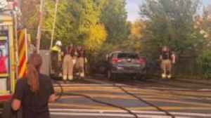 Car fire on railway track disrupts train services