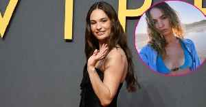 Bikini-Clad Lily James Exposes Her Cleavage During Beach Vacation: Photo