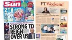 'King's cancer fight boost' and 'EU freezes' Russian assets