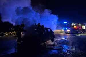 Car burst into flames in Essex road on Valentine's Day