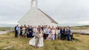 Tiny church in the sea where brides worry about high tide making them late to the altar