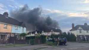 Huge plumes of smoke as crews tackle  garden fire