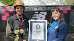 Firefighter's record-breaking London Marathon run