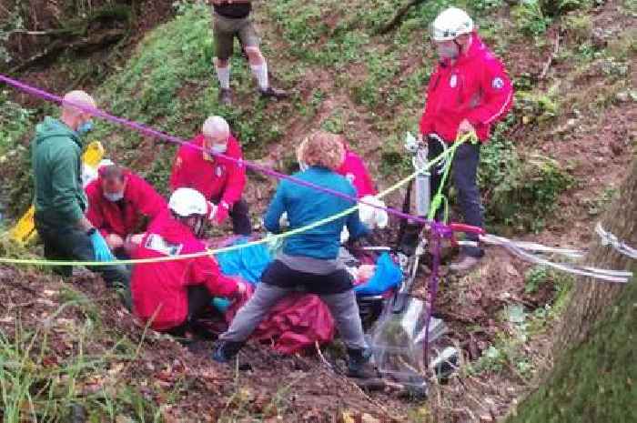 Man, 70, airlifted to hospital after becoming trapped in ravine