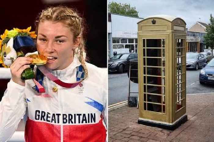 Gold phone box unveiled in honour of Olympic star Lauren Price