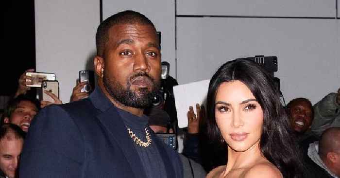 Kanye West & A Wedding Dress Clad Kim Kardashian Leave 'Donda' Listening Party Holding Hands