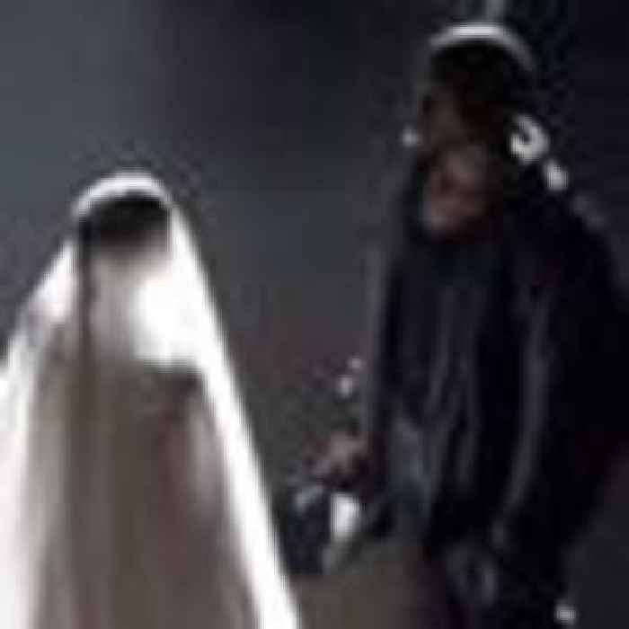 Kan(Ye) brings estranged wife Kim Kardashian on stage in wedding dress at latest Donda event