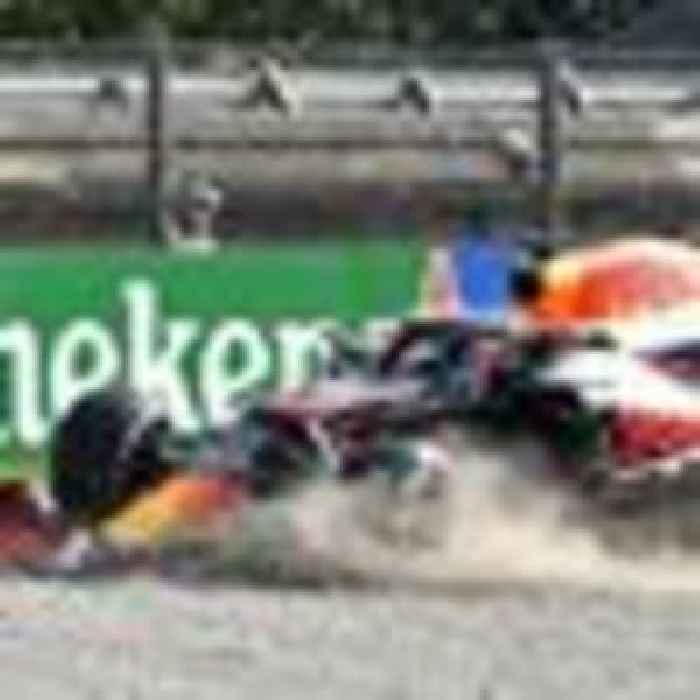 Lewis Hamilton 'sore but okay' after rival's car landed on his head in Grand Prix smash