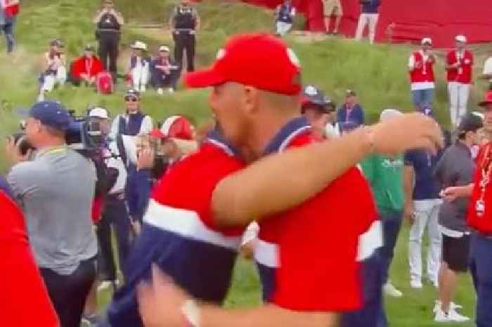 Bryson DeChambeau and Brooks Koepka put feud aside and share hug after Ryder Cup win