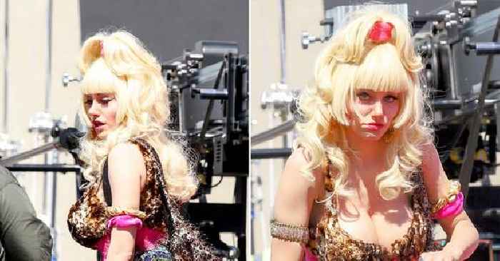 Emmy Rossum Is Unrecognizable As She Completely Transforms Into Busty Blonde Billboard Diva Angelyne For Upcoming Miniseries