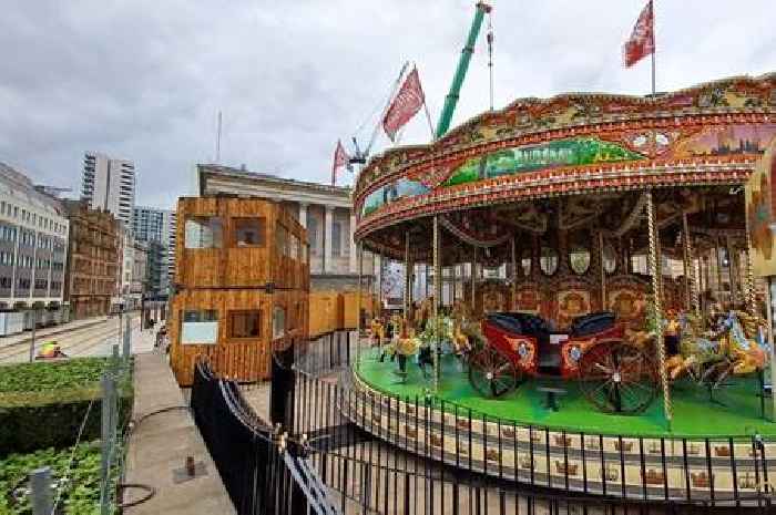 First pictures of Birmingham's German Christmas Market as stalls erected in Victoria Square