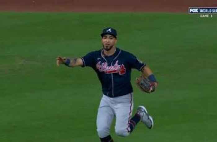 
					Eddie Rosario shows off defensive prowess by throwing out Yuli Gurriel at second base
				