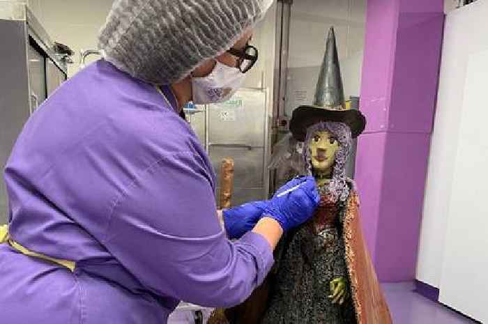 Cadbury World chocolatiers create huge 10kg witch out of 222 Dairy Milk bars