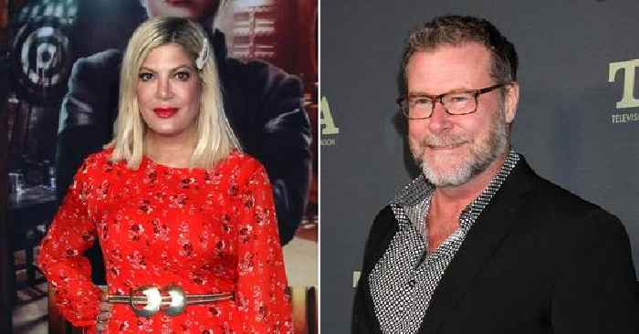 Tori Spelling Shows Off Her Bombshell Body In Plunging Black Dress After She Was Seen Unloading Boxes Amid Dean McDermott Marital Woes