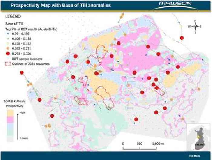 Mawson Base of till Drilling and Artificial Intelligence Driving Exploration Targeting in Finland