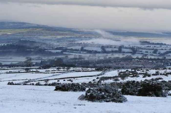 Snow is falling across the West Country amid Met Office's severe weather warnings
