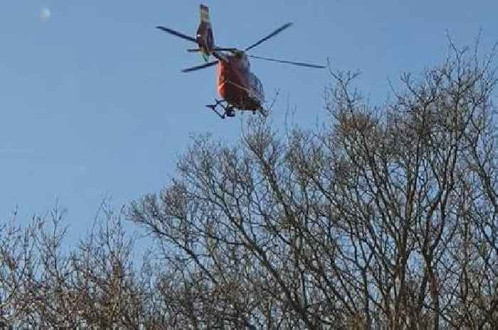 Air ambulance lands as paramedics seen at Lidl in Halesowen