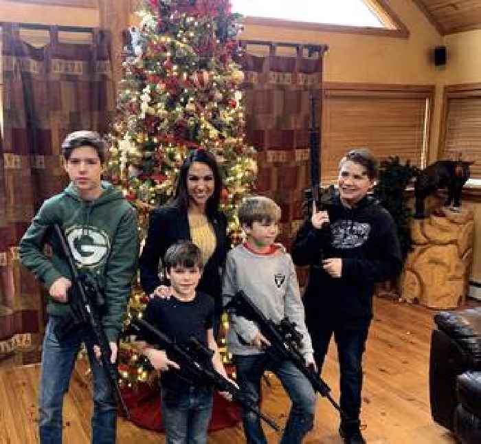 Lauren Boebert Tweets Photo of Her Young Children Holding Guns in Front of Christmas Tree: ‘No Spare Ammo’
