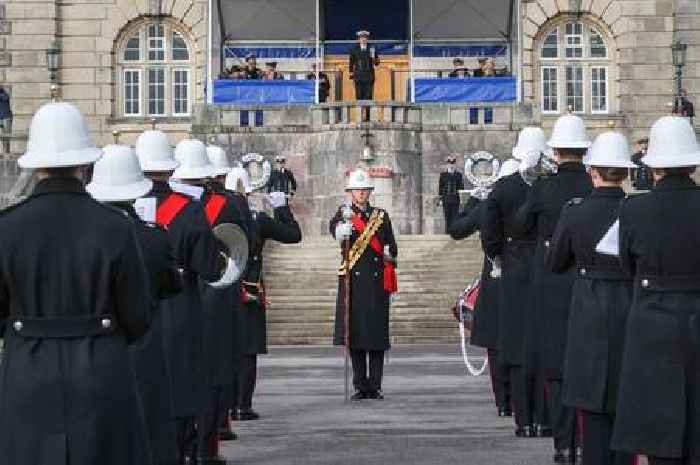 Cheerful Prince Charles meets cadets at Britannia Royal Naval College