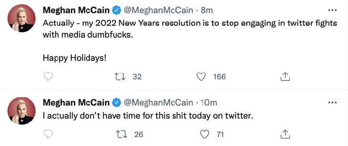 Meghan McCain Gets in Twitter Feud With Chris Cillizza Over Covid Tests, Then Deletes Tweets: ‘I Actually Don’t Have Time for This Sh*t’