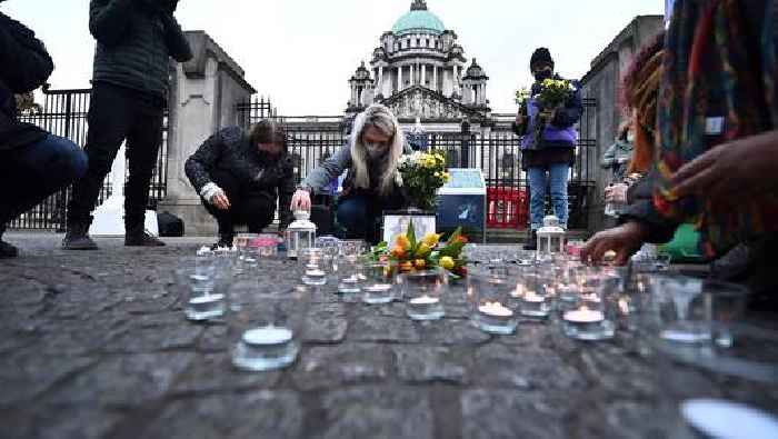 Hundreds gather at Belfast City Hall to pay tribute to murdered Offaly teacher Ashling Murphy