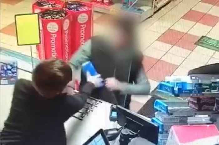 Scots thug wrenches charity tin from garage shop counter before fleeing scene with money