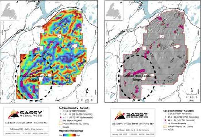 Sassy Outlines Large New Target Area in Heart of Central Newfoundland Gold Belt