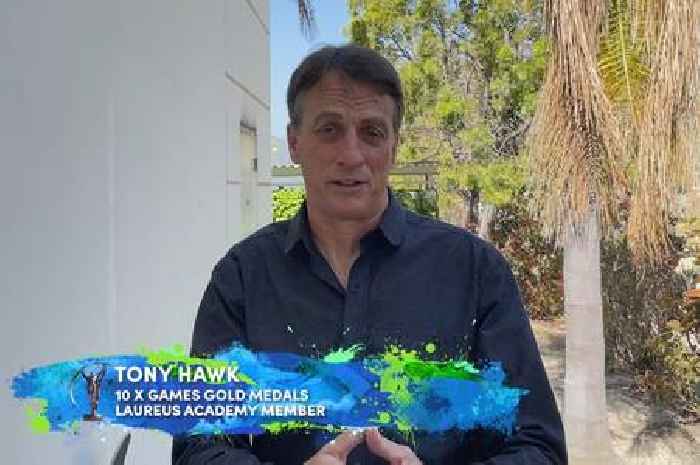 Skateboard legend Tony Hawk looks unrecognisable in throwback high school picture