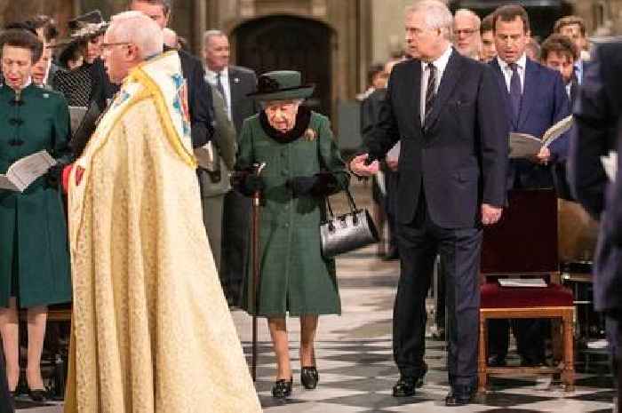 Prince Andrew escorts Queen as matter of 'practicality' at Prince Philip's memorial service