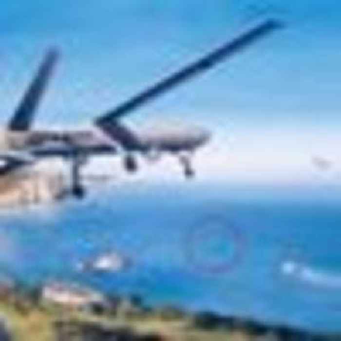 Painting commissioned by army showing drones monitoring migrant boats in Channel sparks criticism