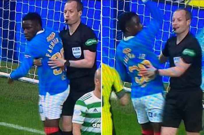 Old Firm's 'angry' referee Willie Collum has fans in hysterics for 'wrestling' players
