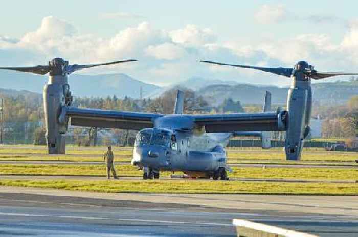 US Air Force Osprey military aircraft spotted as Glaswegians look to the sky