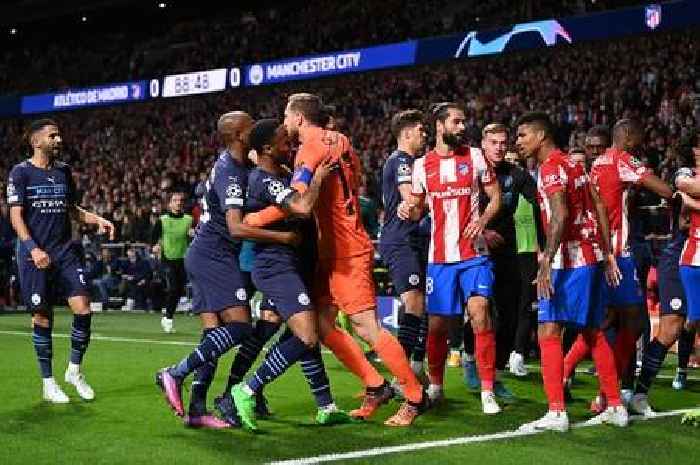 Disgraceful mass brawl, bottle chucking and hair pulling overshadows Atletico vs Man City
