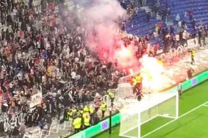 Lyon fans riot and destroy own stadium after West Ham batter them in Europa League