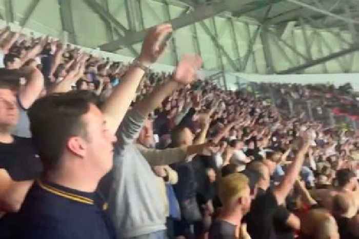 West Ham fans taunt Lyon supporters with 'Au Revoir' chant during Europa League drubbing