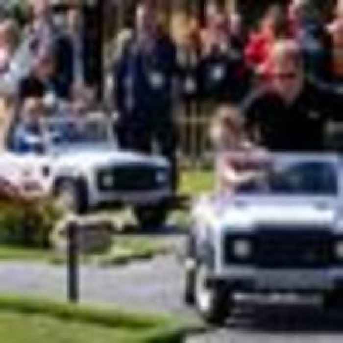 Harry and Meghan ride in mini cars driven by children at Invictus Games