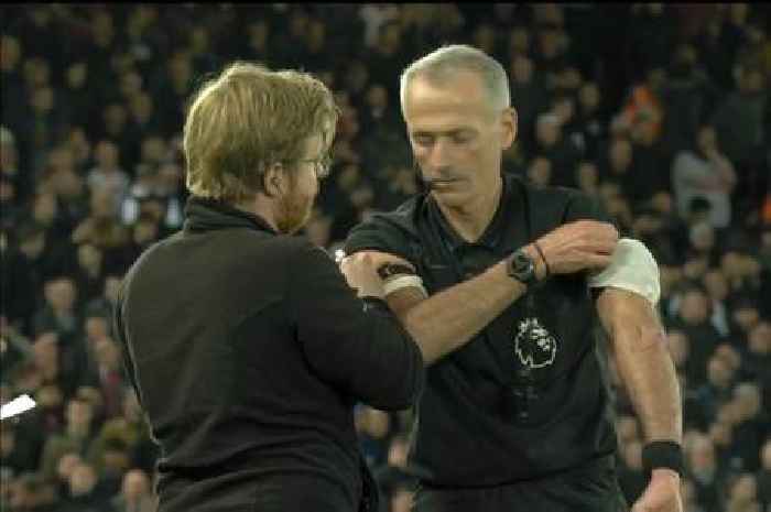 Jurgen Klopp's doppelganger spotted helping referee as Liverpool fans make Man Utd joke