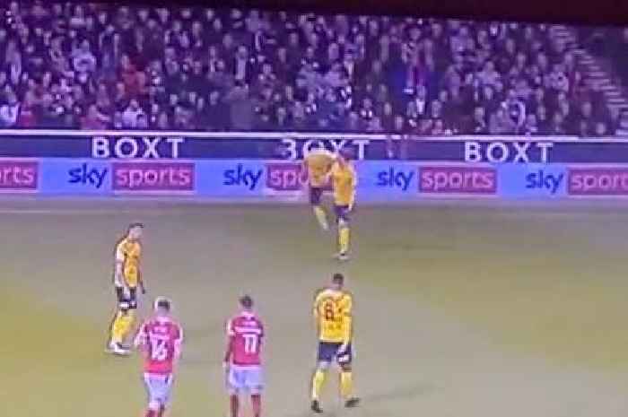 West Brom star spotted dangerously smashing ball into Forest fans from just yards away