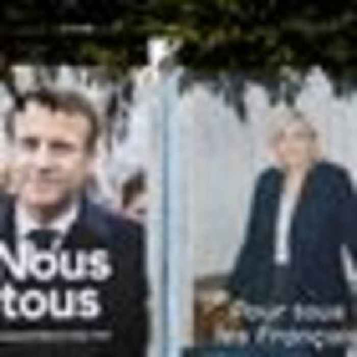 Macron's rally more like a royal visit, while supporters of far-right leader chant 'president Marine'