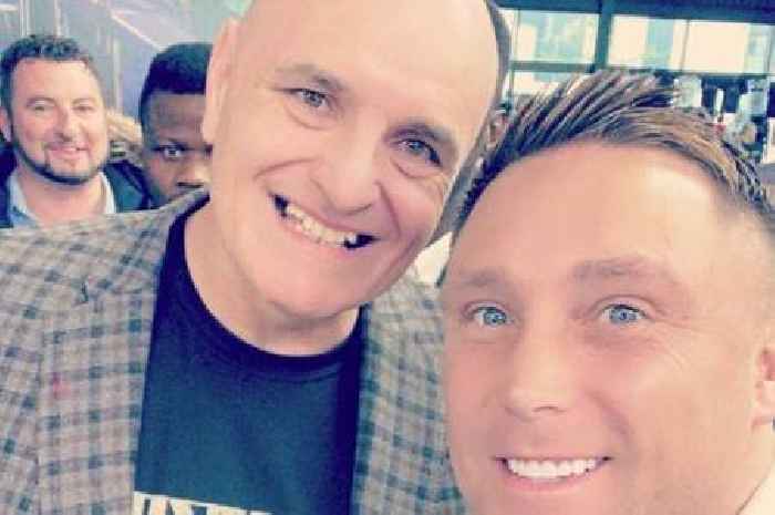 Gerwyn Price dwarfed by John Fury and Hafthor Bjornsson as he takes in night of boxing