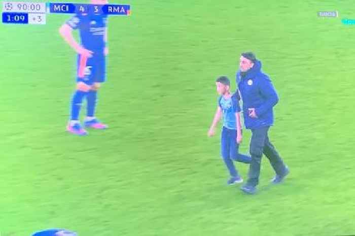 Fans 'howling' as 'youngest ever pitch invader' halts Man City vs Real Madrid tie