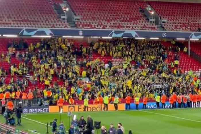 Villarreal's phenomenal support refuse to leave Anfield despite losing to Liverpool