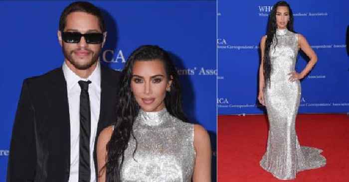 Kim Kardashian and Pete Davidson Make Their Shimmering Stand-Out Red-Carpet Debut At The White House Correspondent's Dinner — Get The Look For Less