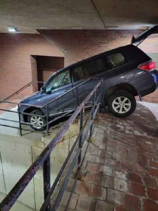 Woman Drives Down Police Station Stairs, She Blames GPS, Police Blame Alcohol