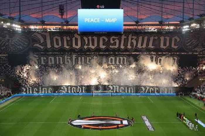 Eintracht Frankfurt fans' pre-match display branded 