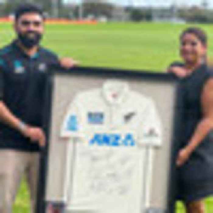 Cricket: Ajaz Patel auctions historic Black Caps shirt in aid of Starship Hospital