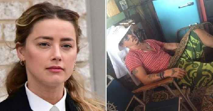 Amber Heard Shows Jury Shocking Photos Of Bruises & Johnny Depp Passed Out In Order To Prove Actor Was Abusive Towards Her